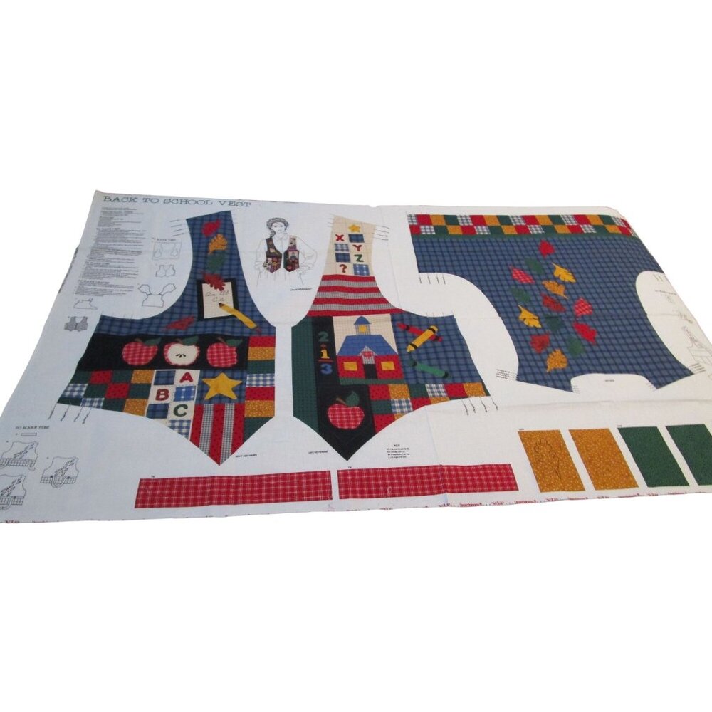 Vintage Uncut VIP  Back To School Vest Sewing Pattern Panel Fabric DIY Craft